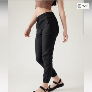 Athleta Cabo Linen Jogger Black Size 8